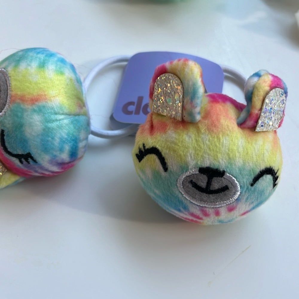 Fun Hair ties! Colorful, velvety soft, sparkly! Set of 2 brand new!